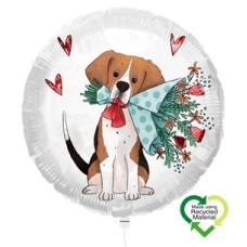 Balloon Dog With Hearts and Flowers White Eco