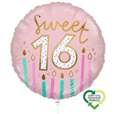 Balloon Birthday Sweet Sixteen Pink Eco