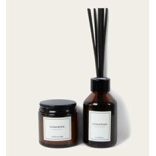 Sandalwood Scented Candle and Reed Diffusers Black