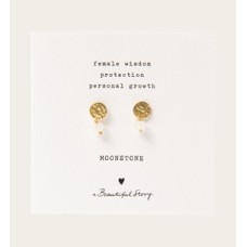 A Beautiful Story Earrings Gold Moonstone