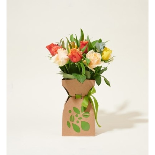 Flowers Mailbox Bouquet Vase Bag Orange Roses
