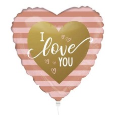 Balloon Heart I Love You Gold