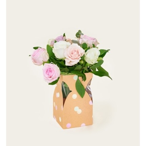 Flowers Mailbox Bouquet Pink Roses Vase Bag