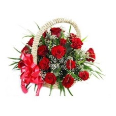 Basket with 24 Roses  You choose the color