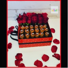Flower box with luxury chocolates