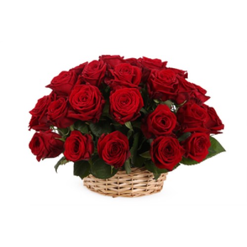 Basket of red roses