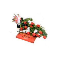 Rose Bouquet, Chocolate & Sparking Wine