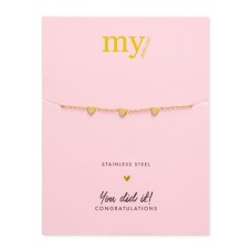 My Jewelery | bracelet 3 hearts | golden