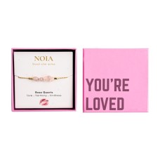 Noia Jewelery | Bracelet Rose Quartz | Gold colored