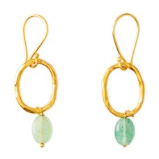 A Beautiful Story | Aventurine Earrings | Gold colored