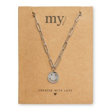 My Jewelery | necklace with smiley| silver colored