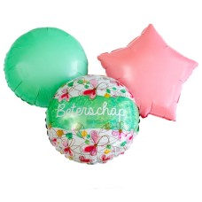 Bunch of balloons | green and pink | 'Get well soon'