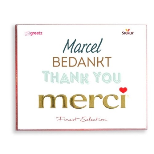 Thanks Assorted | Thank you with your own Text and Name | 250gr