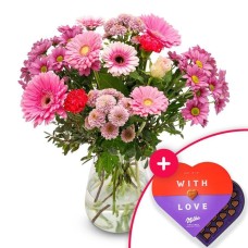 Bouquet Soft Pink | Milka heart 165g