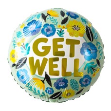 Balloon 'Get well' with flowers