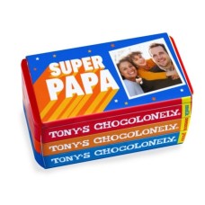 Tony's Chocolonely | Stacking tin | Super dad with own photo | 540g