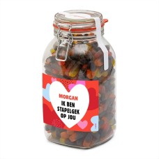 Candy jar Licorice fruit | 1.9kg | crazy about you with your own name