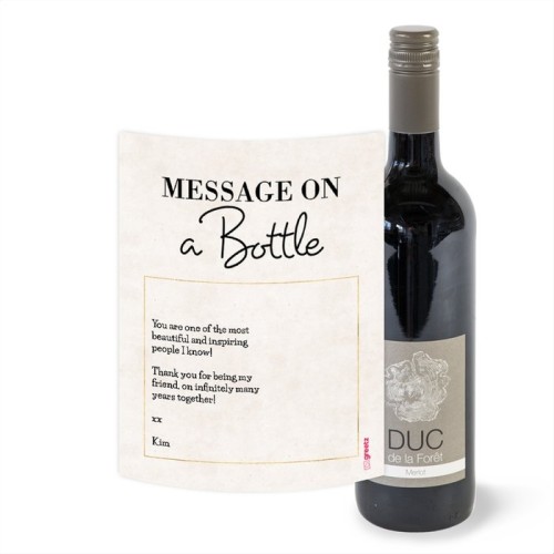 Duc de la Foret - Merlot - Message with your own text - 750 ml