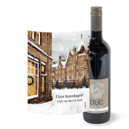 Duc de la Foret - Merlot - Happy Holidays with your own name - 750 ml