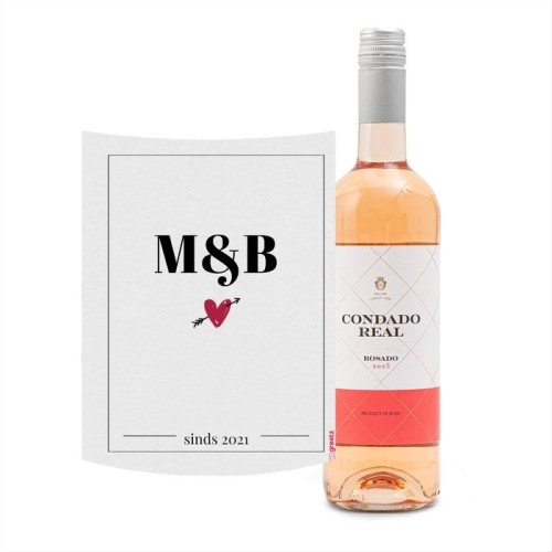 Condado Real | Tempranillo Rosado | Love with your own text | 750 ml