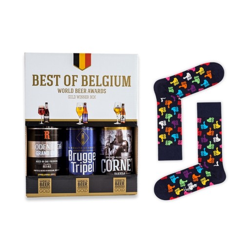 Best of Belgium beer package 3x 33cl | Happy socks 41-46