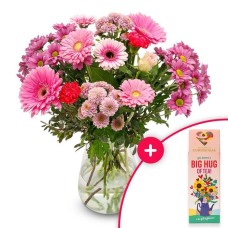 Bouquet Soft Pink | Big hug tea | Including tea strainer