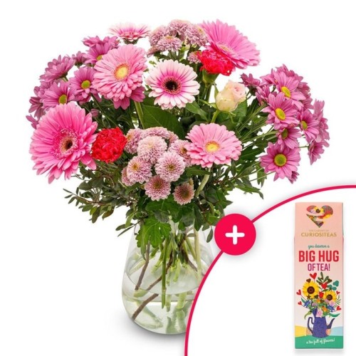 Bouquet Soft Pink | Big hug tea | Including tea strainer