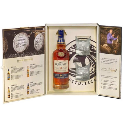 The Glenlivet Whisky 18 Years - 2 Glasses Gift Box