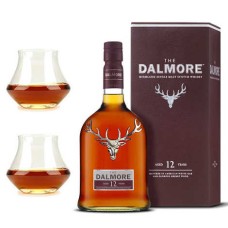 Dalmore 12 years whisky 40% and 2 glasses assortment
