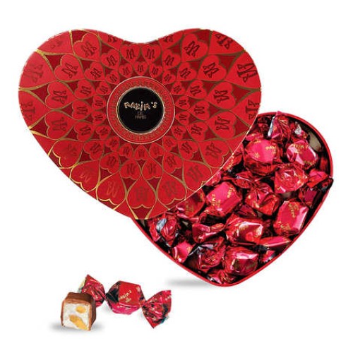Heart Box Filled with Milk Chocolate and Nougat Sweets - Maxim's
