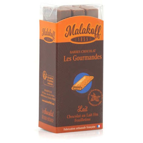 Chocolate bars feuilletine Malakoff 1855 without packaging
