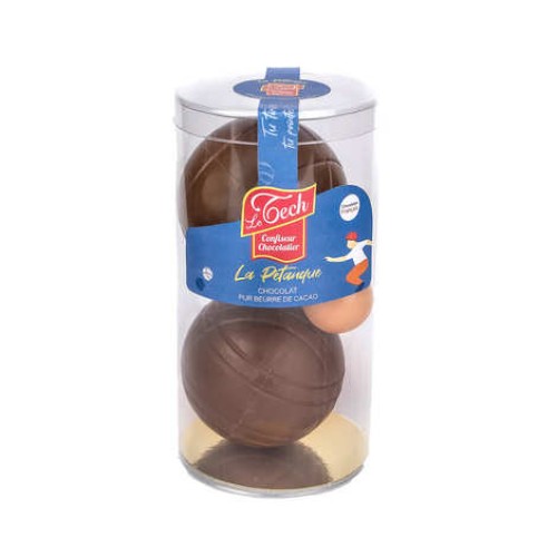 Duo milk chocolate petanque balls