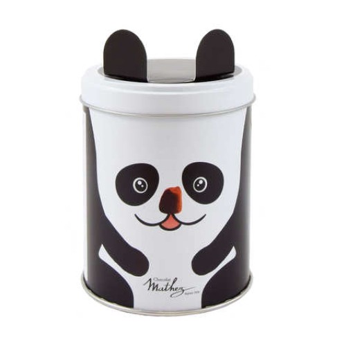 Fancy cocoa truffles in a panda tin (100g tin)