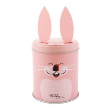 Fancy truffles with sparkling sugar in a bunny tin box (100g tin box)