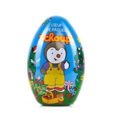 Tchoupi metal egg topped with T'Choupi milk chocolates (3 eggs 100g each)