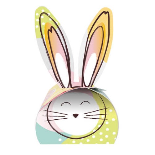Easter bunny box to hide - Filled with small assorted chocolate eggs (120g rabbit tin)
