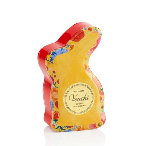 Easter Bunny metal box - 70% pistachio and hazelnut dark chocolate eggs (Orange tin 66g)