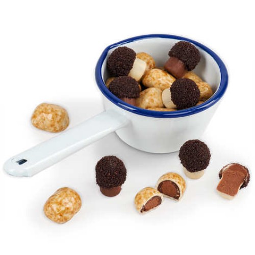 Potato and mushroom casserole in chocolate (The casserole and its 250g of chocolates)