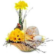 composition with an Easter cake