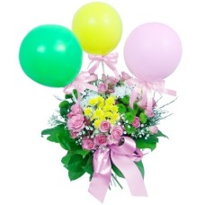 Flowers with balloons for a child (Big (premium))