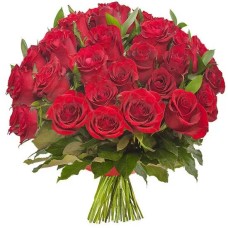 Bouquet of 30 roses with red ribbon (Small)