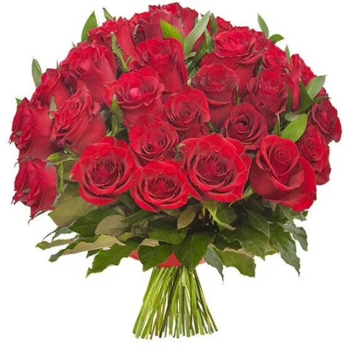 Bouquet of 30 roses with red ribbon (Small)