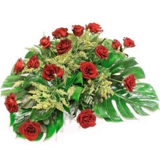 Funeral spray of red roses (Big (premium))