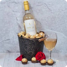 Elegant wine cooler with white wine
