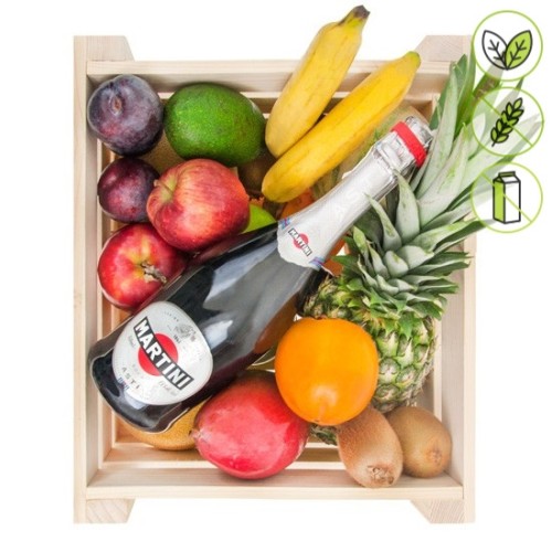 Fruit box with champagne