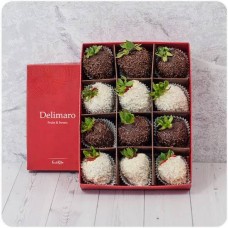 Strawberries in black and white