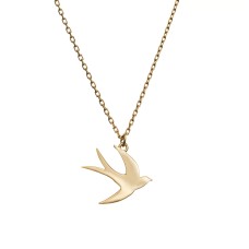 Gold-plated necklace with a swallow pendant