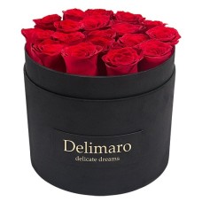 Masterbox - red roses in a black box