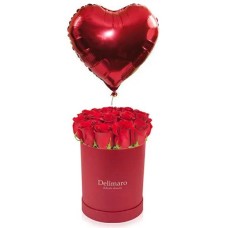 Red flowerbox with balloon (Medium)