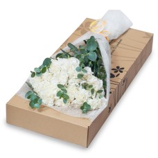 21 white carnations